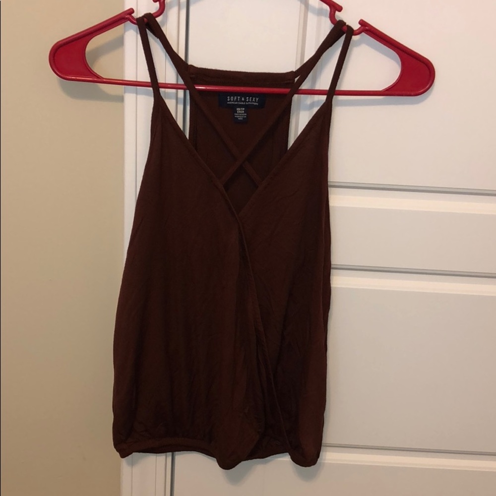 burgundy american eagle tank top
